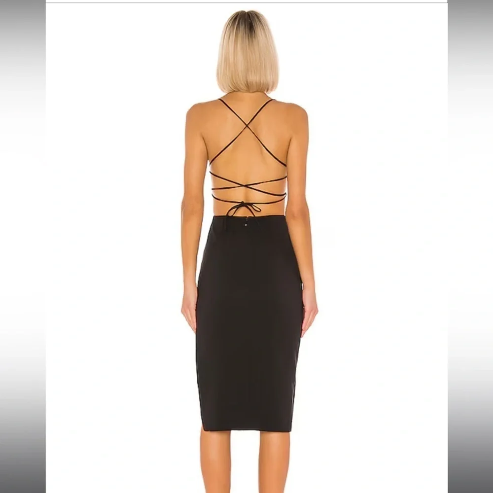 NBD from REVOLVE Becky Lace Back Midi Dress in Black - Picture 5 of 9